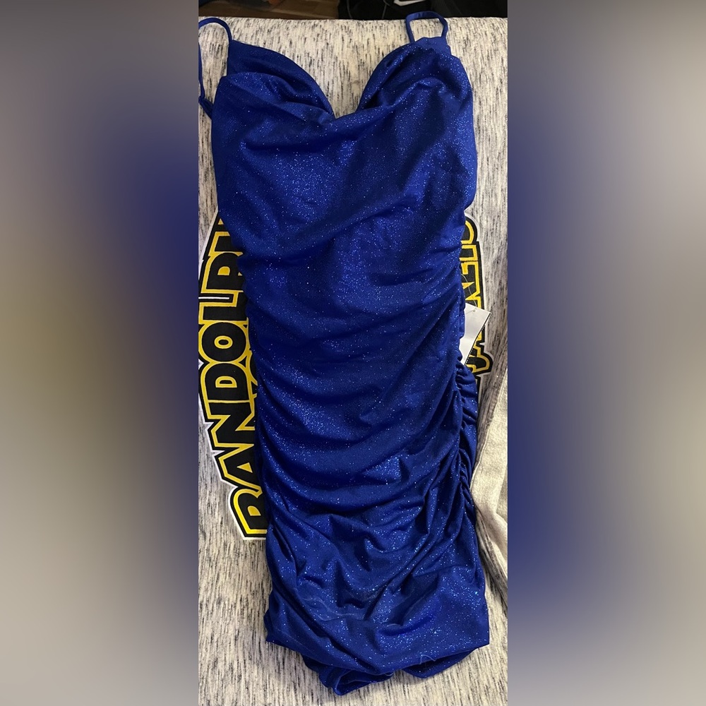 Royal blue mini dress